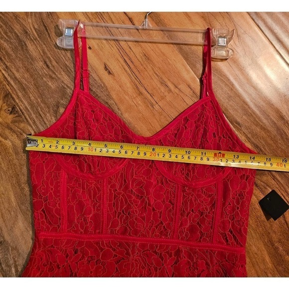 Lulus XS NWT Red Lace Spaghetti Straps contour dress. Sexy. Date Night. Party. - Picture 7 of 11